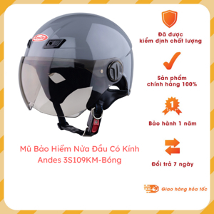 Mũ bảo hiểm nửa đầu Andes 3S109KM - Bóng