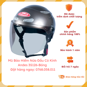 Mũ bảo hiểm nửa đầu Andes 3S126 - Bóng