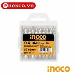 Mũi bắt vít 2 đầu PH2+PZ2x65mm Ingco SDB21HZ133