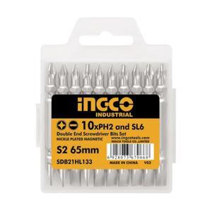 Mũi bắt vít 2 đầu PH2+PZ2x65mm Ingco SDB21HZ133