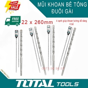 Mũi khoan bê tông bốn cạnh Total TAC312203C - 22x260mm