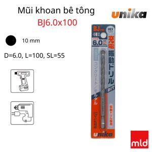 Mũi khoan bê tông chuôi lục giác Unika BJ6.0x100