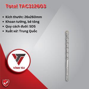 Mũi khoan bê tông gài Total TAC312603 26x260mm