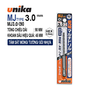 Mũi khoan gạch chuôi lục giác Unika MJ3.0x90