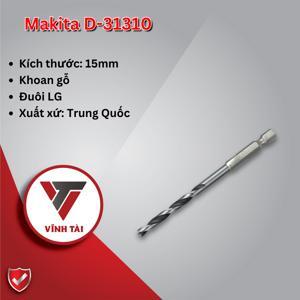 Mũi khoan gỗ 15x162mm chuôi lục giác Makita D-31310