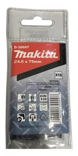 Mũi khoan kim loại HSS-R 4.0mm Makita D-38607 (Hộp 10 cái)