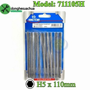 Mũi lục giác 5mm dài 110mm Kingtony 711105h (10 cây/vỉ)