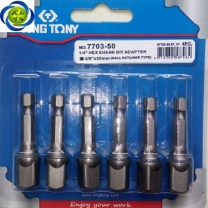 Mũi nối lục giác chuyển sang 3/8 Kingtony 7703-50 (vỉ 6 cây)