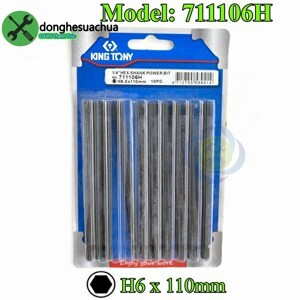 Mũi xiết vít lục giác H6 dài 110mm Kingtony 711106H (vĩ 10 cây)