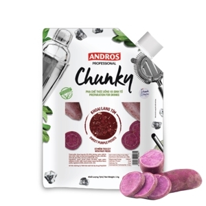 Mứt trái cây Andros Chunky Khoai lang tím – túi 1kg
