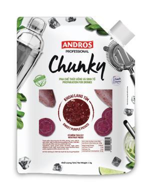 Mứt trái cây Andros Chunky Khoai lang tím – túi 1kg