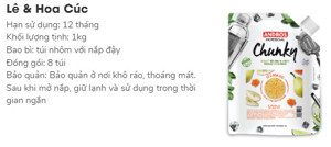 Mứt trái cây Andros Chunky Lê & Hoa cúc – túi 1kg