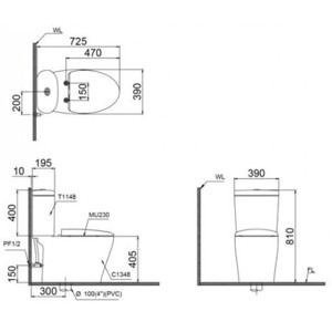 Nắp bàn cầu điện tử Caesar TAF200H