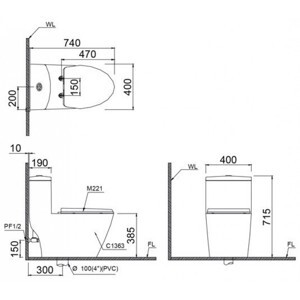 Nắp bàn cầu điện tử Caesar TAF200H