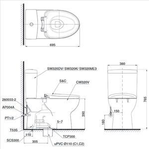 Nắp rửa điện tử Washlet TOTO TCF4731