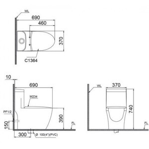 Nắp bồn cầu Caesar điện tử TAF400H