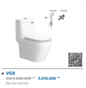 Nắp bồn cầu Viglacera V68