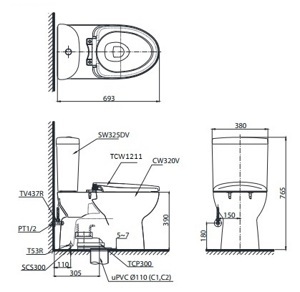 Nắp Eco-washer ToTo TCW1211A