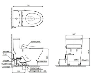 Nắp Eco-washer ToTo TCW1211A