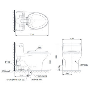 Nắp rửa điện tử Toto TCF6531Z