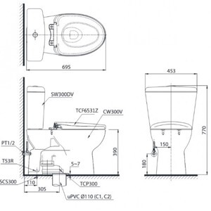 Nắp rửa điện tử Toto TCF6531Z