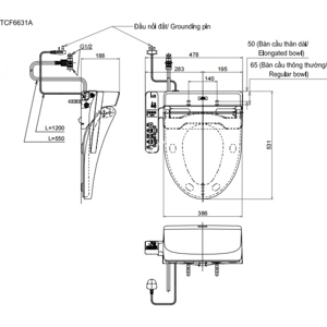 Nắp rửa điện tử Toto TCF6632A