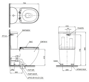 Nắp rửa điện tử Toto TCF6632A