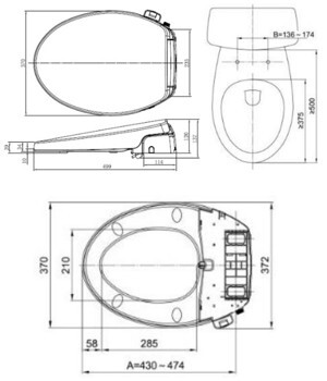 Nắp rửa điện tử American Standard SLIM00001-WT (SLIM 00001-WT)