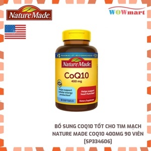 Nature made CoQ10 400mg - Viên uống chống oxy hóa, giúp tim khỏe mạnh, 60 viên