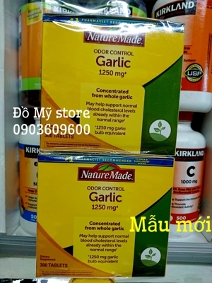 Viên Tinh Dầu Tỏi Nature Made Odor Control Garlic 1250mg, 100 viên