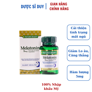 Viên uống giúp ngủ ngon  Nature's Bounty Super Strength Melatonin 5mg x 60viên