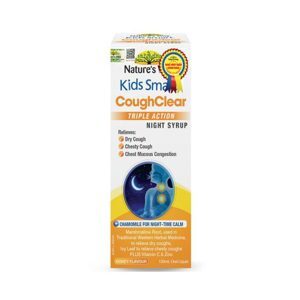 Nature's Way Kids Smart Cough Clear Triple Action Night Syrup Chai 120ml - Tăng cường sức khỏe hệ hô hấp, giảm ho, long đờm