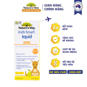 Nature's Way Kids smart Liquid ZinC 200ml - Siro bổ sung kẽm dạng nước cho bé