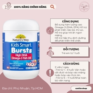 Nature's Way Omega-3 Fish Oil Trio - Kẹo mềm bổ sung Omega 3 cho trẻ