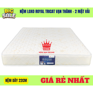 Nệm lò xo Vạn Thành Royal Tricat 2 mặt vải