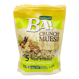 Ngũ cốc Bakalland Muesli 5 loại hạt lúa mạch và mật ong gói 300g