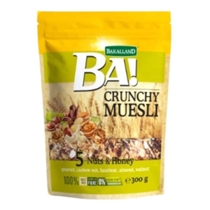 Ngũ cốc Bakalland Muesli  5 loại hạt lúa mạch và mật ong 300g