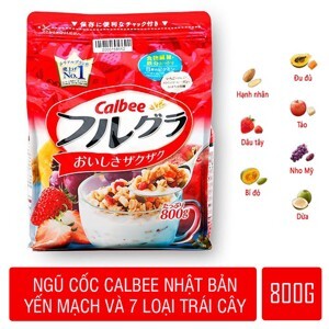 Ngũ cốc Calbee táo, dâu, nho Nhật Bản 800g