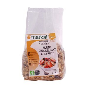 Ngũ cốc giòn trái cây hữu cơ Muesli Croustillant Aux Fruits Markal gói 375g