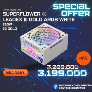 Nguồn - Power Supply SuperFlower Leadex III Gold ARGB 850W