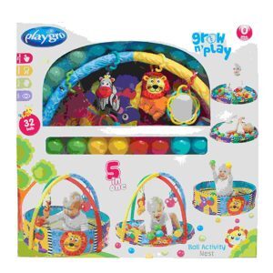 Nhà banh có đồ chơi treo nôi Playgro Ball Activity Nest