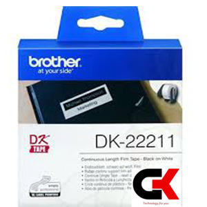 Nhãn Brother DK22211, Black on White (chữ đen nền trắng), khổ 29mm x 15.24mm