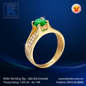 Nhẫn nữ vàng trắng emerald