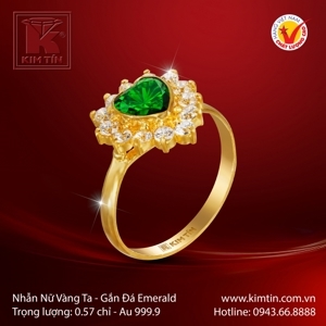 Nhẫn nữ vàng trắng emerald