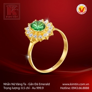 Nhẫn nữ vàng trắng emerald