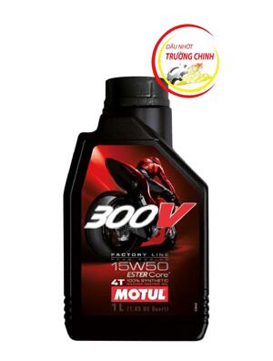 Nhớt cho xe mô tô phân khối lớn Motul 300V Factory Line 15W50 1 lít