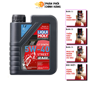 Nhớt xe máy motorbike 4T synth 5W40 race Liqui moly 2592 1000ml