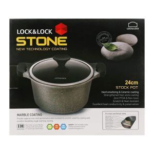Nồi 2 tay cầm Lock&Lock Stone LCA6244D 24cm (Dùng bếp từ)