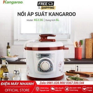 Nồi áp suất điện cơ Kangaroo KG136 (KG-136) - Nồi đa năng, 6.0 lít