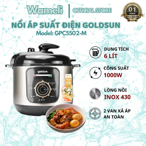 Nồi áp suất điện 6L Goldsun GPC5512